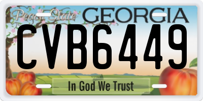 GA license plate CVB6449