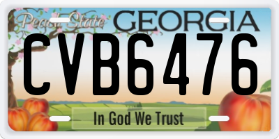 GA license plate CVB6476