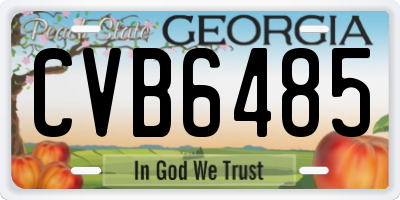 GA license plate CVB6485
