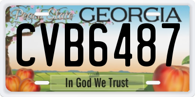 GA license plate CVB6487