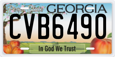GA license plate CVB6490