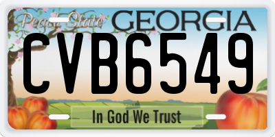 GA license plate CVB6549