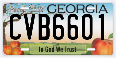 GA license plate CVB6601