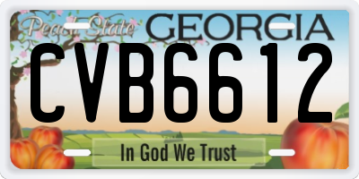 GA license plate CVB6612