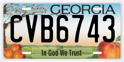 GA license plate CVB6743