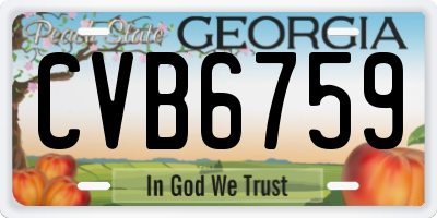 GA license plate CVB6759