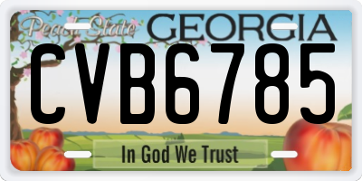 GA license plate CVB6785