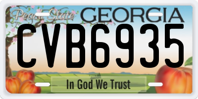 GA license plate CVB6935