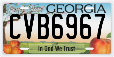 GA license plate CVB6967