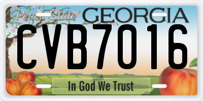 GA license plate CVB7016