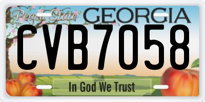 GA license plate CVB7058