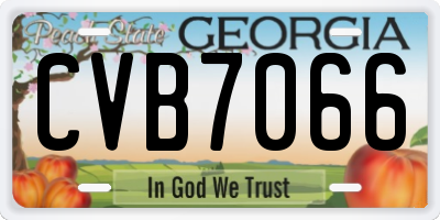 GA license plate CVB7066