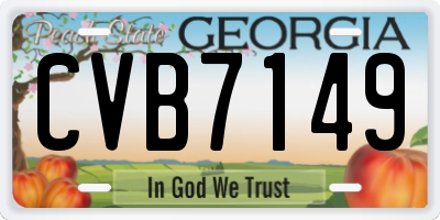GA license plate CVB7149