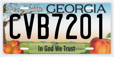 GA license plate CVB7201