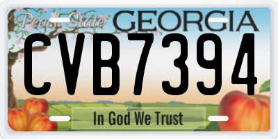 GA license plate CVB7394