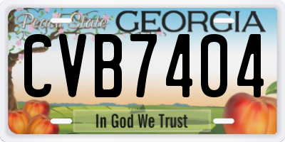 GA license plate CVB7404