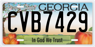 GA license plate CVB7429