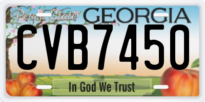 GA license plate CVB7450