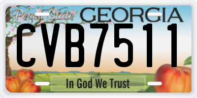 GA license plate CVB7511