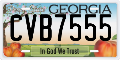 GA license plate CVB7555