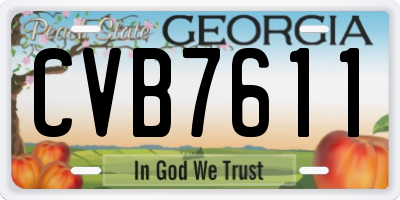 GA license plate CVB7611