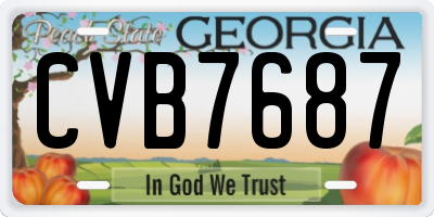GA license plate CVB7687