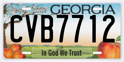 GA license plate CVB7712