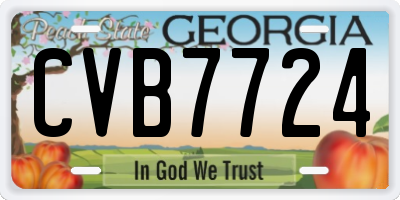 GA license plate CVB7724
