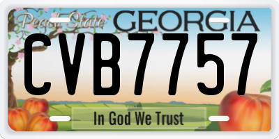 GA license plate CVB7757