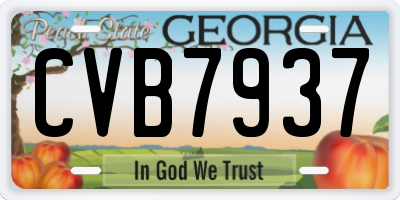 GA license plate CVB7937