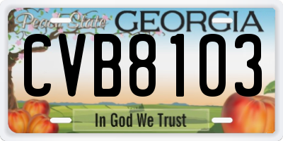 GA license plate CVB8103