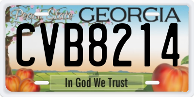 GA license plate CVB8214