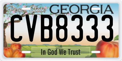 GA license plate CVB8333