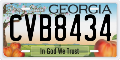 GA license plate CVB8434