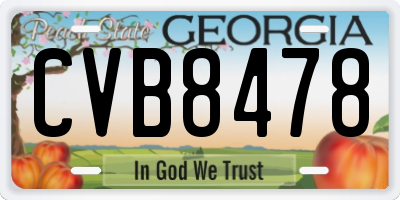 GA license plate CVB8478