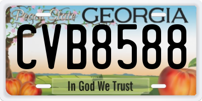 GA license plate CVB8588