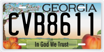 GA license plate CVB8611
