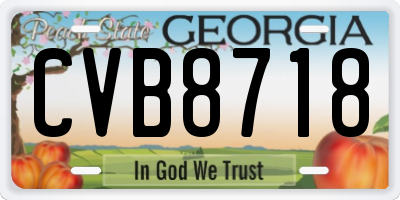 GA license plate CVB8718