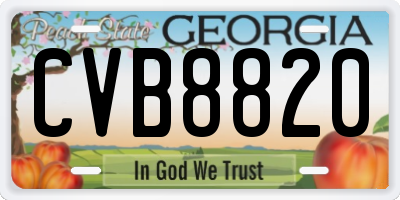 GA license plate CVB8820