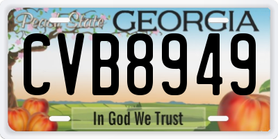 GA license plate CVB8949