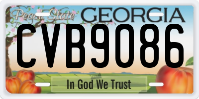GA license plate CVB9086