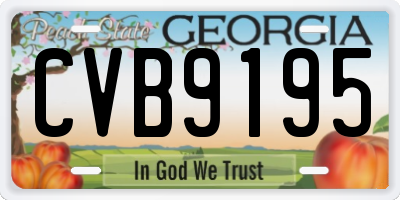 GA license plate CVB9195
