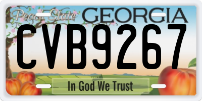 GA license plate CVB9267