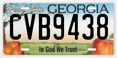 GA license plate CVB9438