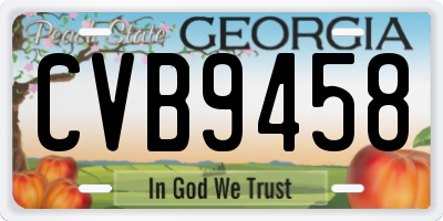 GA license plate CVB9458