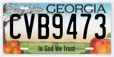 GA license plate CVB9473