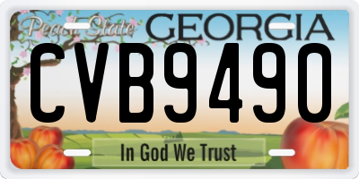 GA license plate CVB9490