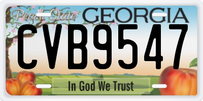 GA license plate CVB9547