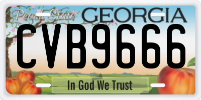 GA license plate CVB9666