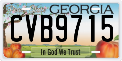 GA license plate CVB9715